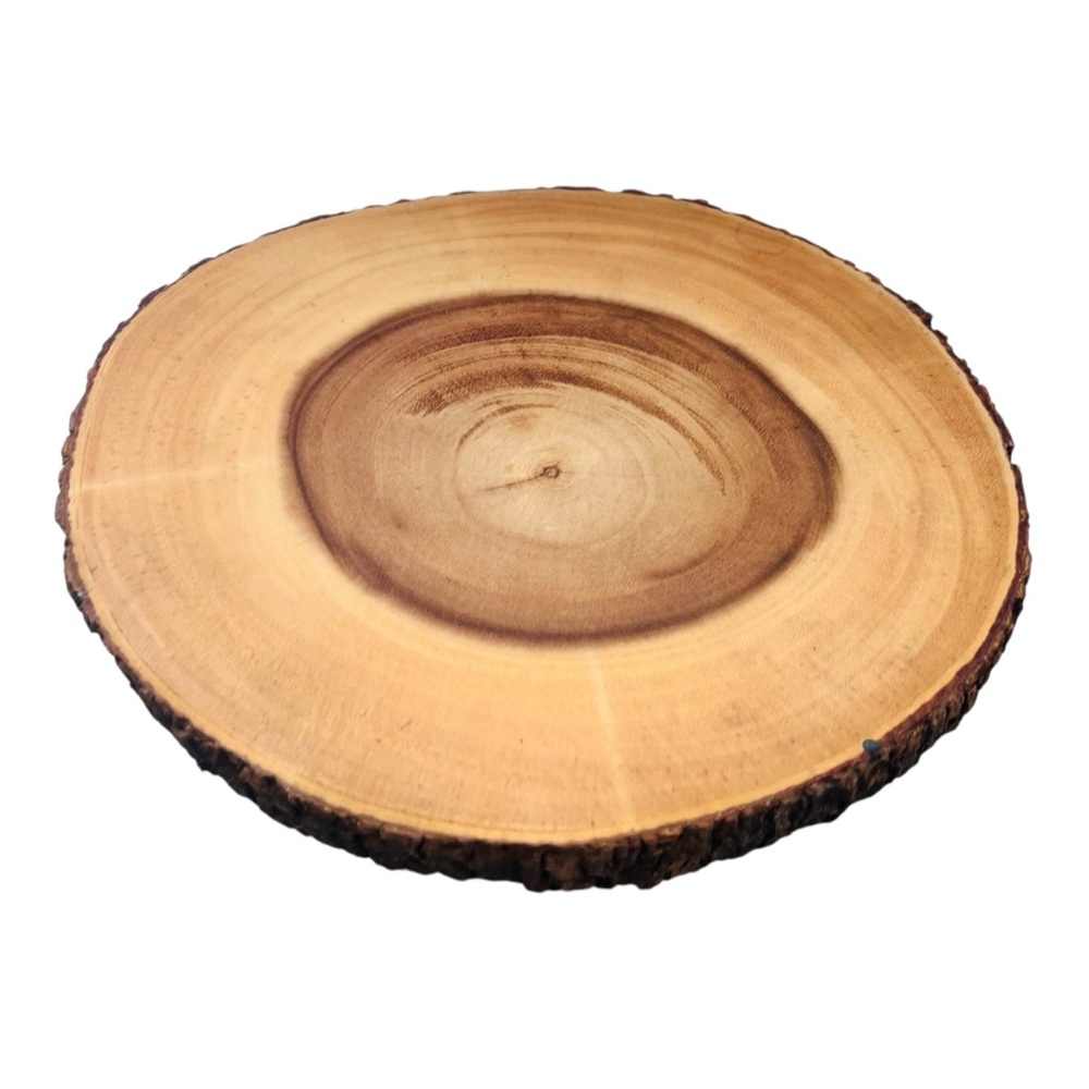 Meritage Wooden Cake Stand Trivet Wood Burned Design Rustic Home Decor